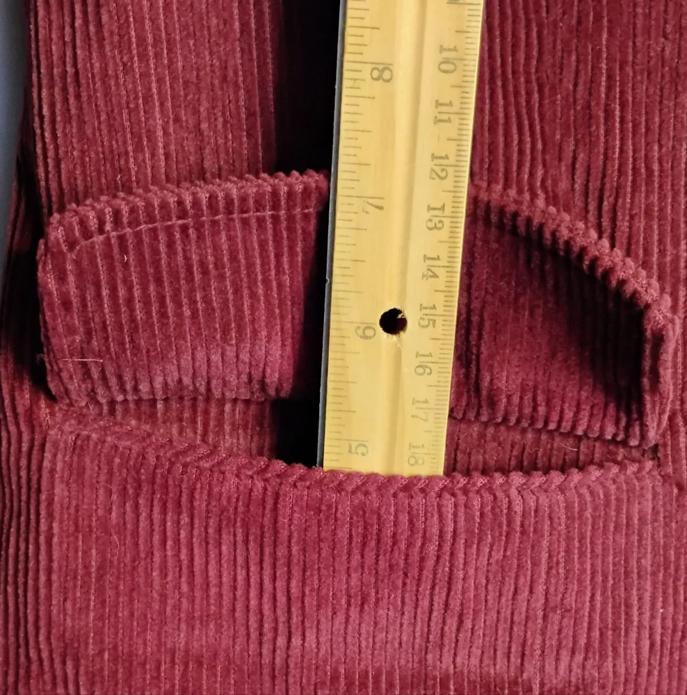 Vintage Burgundy Corduroy Jacket Blazer Women's Sz 9/10 Cotton Nylon Lined Y-3 - Picture 6 of 11